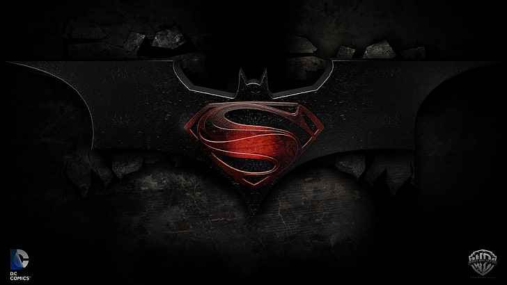Batman vs. Superman logo, logo, Batman, comic, Superman, DC Comics, Warner Bros, Batman vs. Superman, HD wallpaper