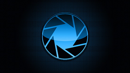 Aperture Portal Blue HD, videospel, blå, portal, bländare, HD tapet HD wallpaper
