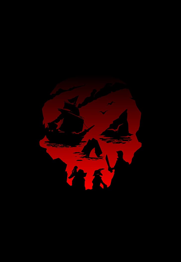Sea of Thieves, black background, HD wallpaper