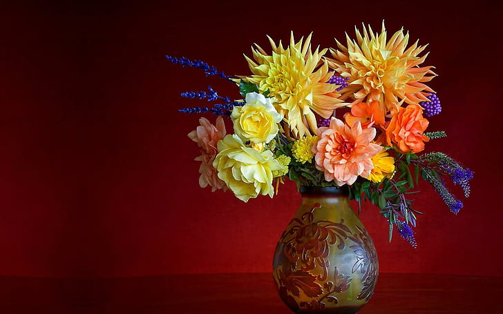 Wazon na kwiaty, kwiat, natura, wazon, Tapety HD