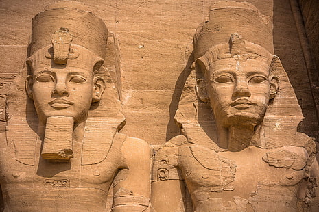 antigas, estátuas, Abu Simbel, HD papel de parede HD wallpaper