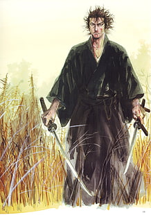 Vagabund, Inoue takehiko, Vagabund: Wasser, Aquarell, Mangaskizze, Schwert, HD-Hintergrundbild HD wallpaper