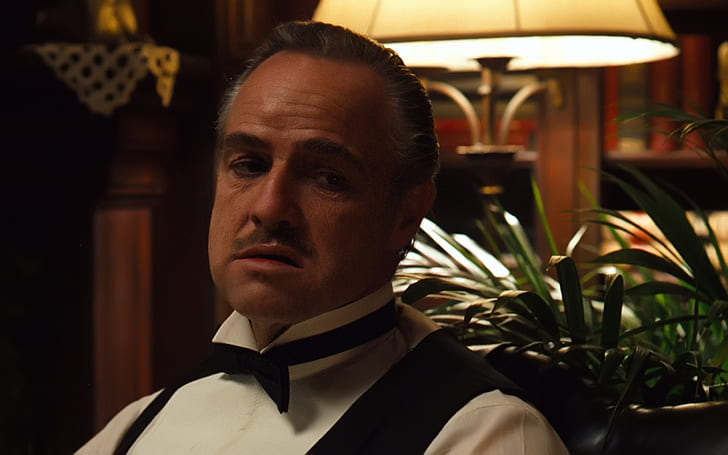 Don Vito Corleone, marlon brandon, ayah baptis, mafia, gangster, Wallpaper HD