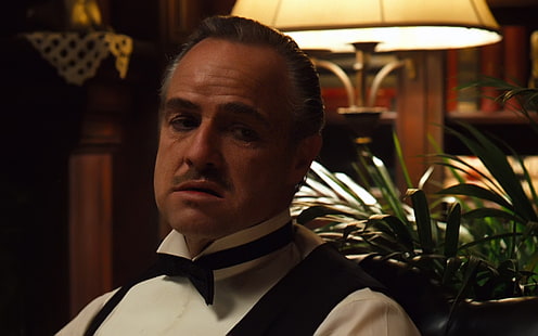 Don Vito Corleone, marlon brandon, ayah baptis, mafia, gangster, Wallpaper HD HD wallpaper