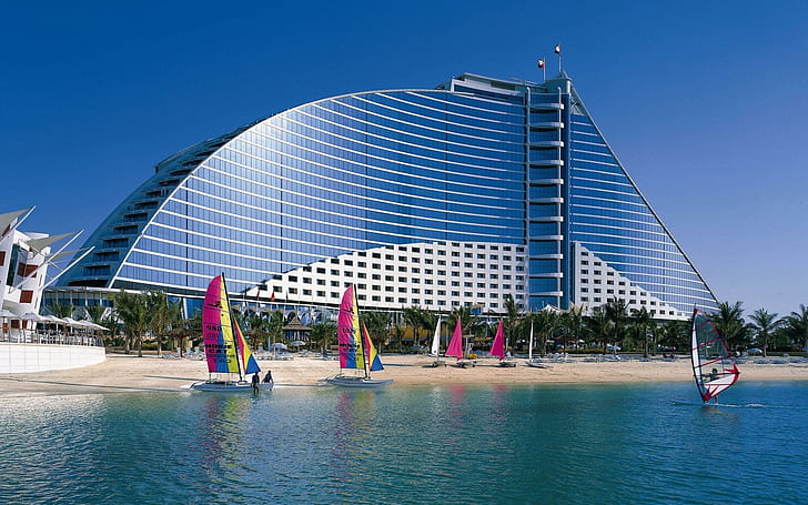 Jumeirah-Beach-hotel, plaża, hotel, obraz, Jumeirah, piękne, zwierzęta, Tapety HD
