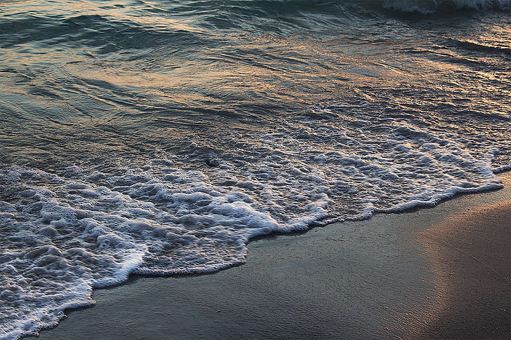 playa, océano, costa, mar, espuma de mar, costa, agua de mar, olas, Fondo de pantalla HD