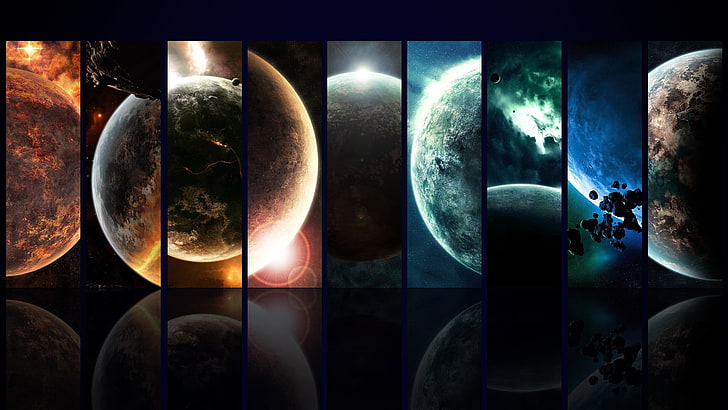 ดวงจันทร์เวลาล่วงเลยวอลล์เปเปอร์ดิจิตอลอวกาศดาวเคราะห์ภาพตัดปะศิลปะอวกาศศิลปะดิจิตอล, วอลล์เปเปอร์ HD