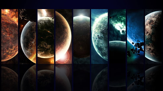 خلفية رقمية لوقت القمر ، الفضاء ، الكوكب ، الكولاج ، فن الفضاء ، الفن الرقمي، خلفية HD HD wallpaper