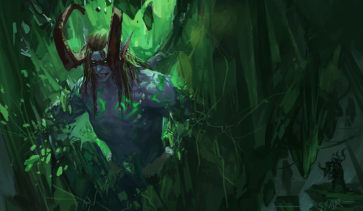 Lâmina de Terror da ilustração DotA, World of Warcraft, Legião de World of Warcraft, Illidan, HD papel de parede