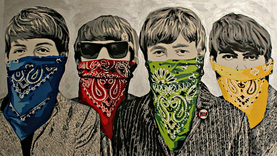 Banksy Beatles Bandana Graffiti Band Group Image Download, müzik, grup, bandana, banksy, beatles, indir, grafiti, grup, resim, HD masaüstü duvar kağıdı HD wallpaper