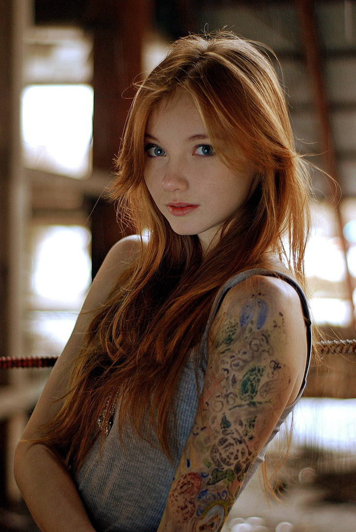 النموذج ، Olesya Kharitonova ، أحمر الشعر، خلفية HD، خلفية الهاتف