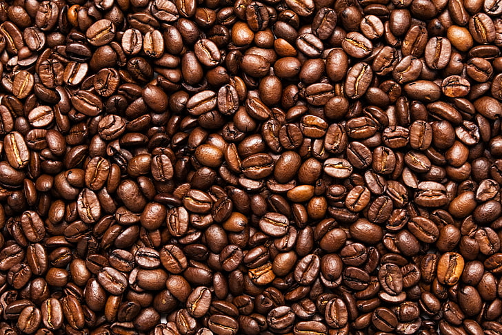 bunch of coffee beans, coffee, seeds, toasted, HD wallpaper