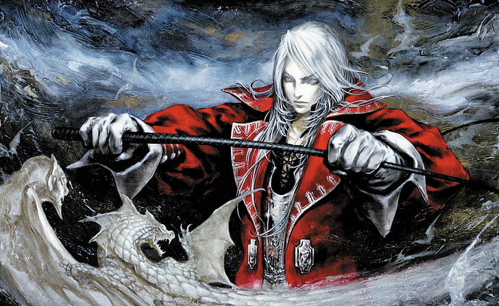 Castlevania Harmony Of Dissonance, white haired anime character with sword illustration, Games, Other Games, harmony, Castlevania, Dissonance, HD wallpaper