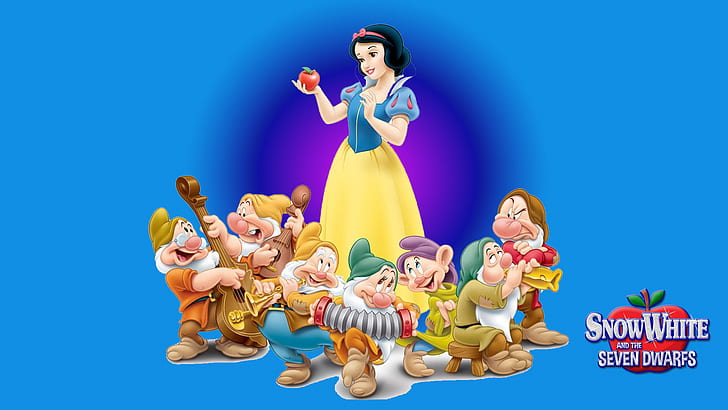 Now White And The Seven Dwarfs Red Apple Doc Dopey Sneezy Happy Bashful Sleeping And Grumpy Hd Wallpapers 1920 × 1200, Sfondo HD