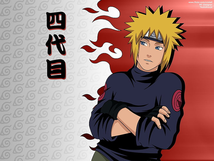 Abbildung eines braunhaarigen Mannes, Anime, Naruto, Minato Namikaze, HD-Hintergrundbild