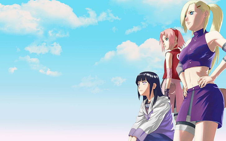 อะนิเมะ, Naruto, Hinata Hyūga, Ino Yamanaka, Sakura Haruno, วอลล์เปเปอร์ HD
