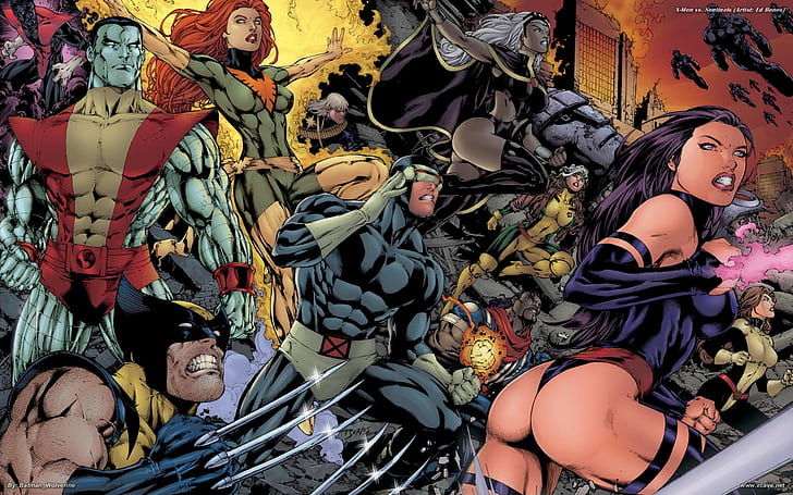 X-Men Wolverine Cyclops Phoenix Storm HD, kartun / komik, x, pria, badai, wolverine, phoenix, cyclop, Wallpaper HD