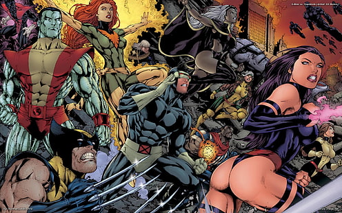 X-Men Wolverine Cyclops Phoenix Storm HD, tecknad / komisk, x, män, storm, järv, phoenix, cyclops, HD tapet HD wallpaper