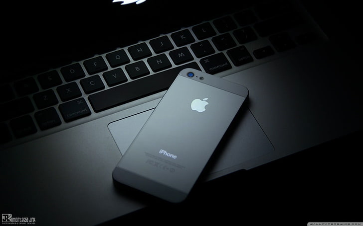 черный iPhone 5, Apple Inc., iPhone, технология, MacBook, HD обои