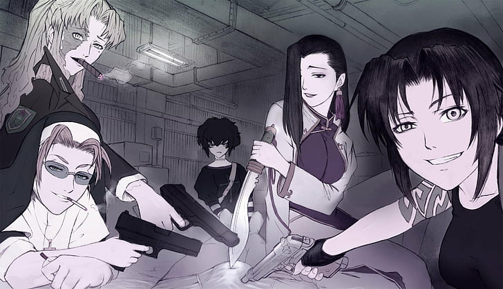 Anime, Balalaika, Schwarze Lagune, Revy, Sawyer The Cleaner, Shenhua, HD-Hintergrundbild