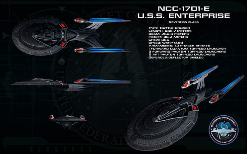 Colagem da nave espacial NCC-1701-E EUA, Star Trek, USS Enterprise (nave espacial), HD papel de parede HD wallpaper