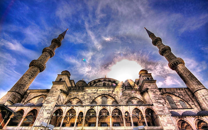 Mosque Sky Hdr, ottoman empire mosque, spires, mosque, nature and  landscapes, HD wallpaper | Wallpaperbetter