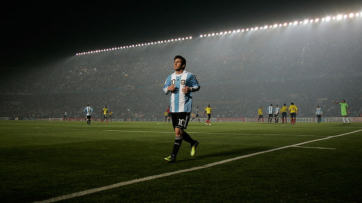 argentina, barcelona, ​​lionel, messi, sepak bola, olahraga, Wallpaper HD