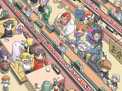 ตัวละครอะนิเมะในวอลเปเปอร์ร้านขายของชำ, Fate Series, Fate / Zero, Saber, Irisviel von Einzbern, Illyasviel von Einzbern, Sakura Matou, Kiritsugu Emiya, Berserker (Fate / Zero), Caster (Fate / Zero), Lancer (Fate / Zero), Gilgamesh, Rider (Fate / Zero), Shirou Emiya, Tohsaka Rin, Matou Sakura, วอลล์เปเปอร์ HD HD wallpaper