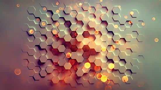 gray and brown wallpaper, geometric graphics wallpaper, abstract, hexagon, HD wallpaper HD wallpaper