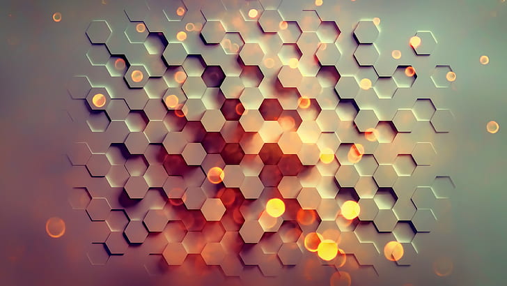 hexagon, abstract, hd, 4k, HD wallpaper