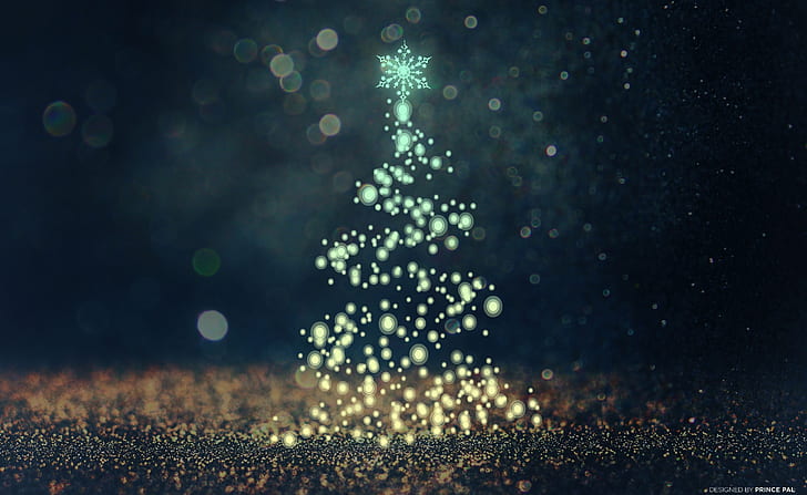 Коледно дърво Боке, Празници, Коледа, Магия, Коледа, Празник, Блясък, ubuntu боке, боке, коледно дърво, блестящо, HD тапет