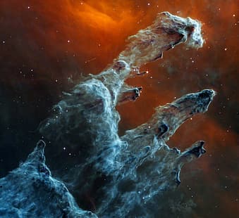universum, nebulosa, spektakulärt, skapelsens pelare, Hubble, HD tapet HD wallpaper