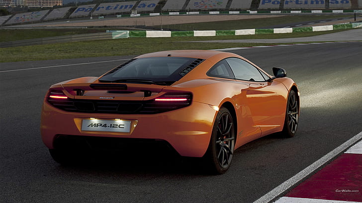 McLaren MP4-12C Track Race Track HD, жълт и черен спортен автомобил, автомобили, състезание, писта, mclaren, 12c, mp4, HD тапет