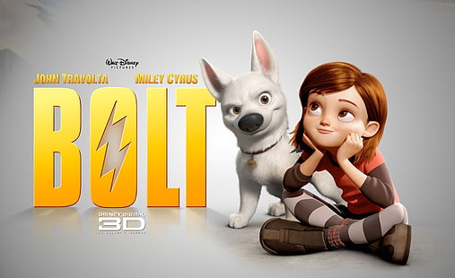 Bolt Movie, Screenshot av Bolt 3D-filmaffisch, Cartoons, Bolt, Movie, HD tapet HD wallpaper