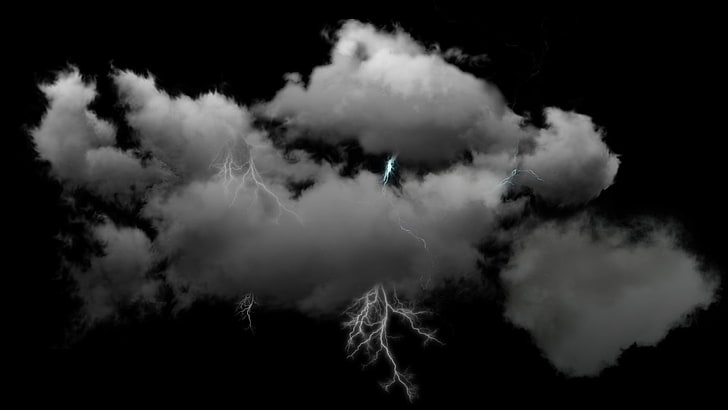 خلفية العاصفة الرعدية ، السحب ، البرق، خلفية HD