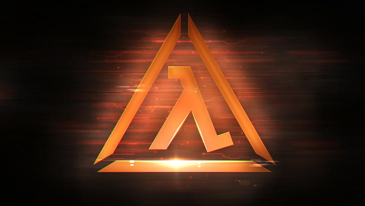 video games half life half life 2 lambda logo orange dark valve corporation, HD wallpaper