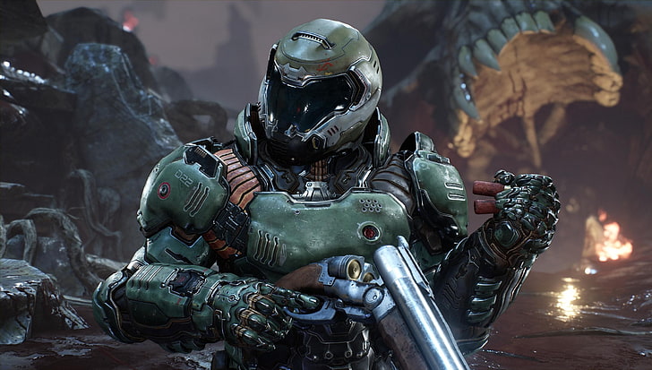 Id Software, Doom (game), video games, hell, HD wallpaper