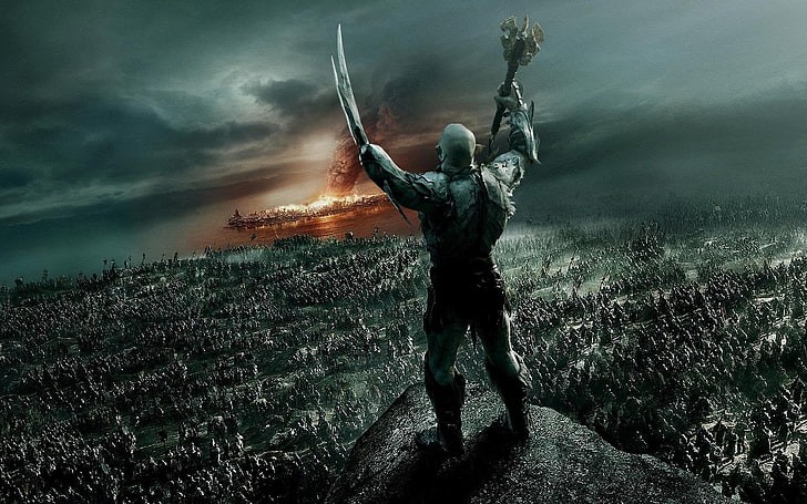 Kratos illüstrasyonu, Hobbit, Defiler Azog'u, Hobbit: Beş Ordunun Savaşı, imha, HD masaüstü duvar kağıdı
