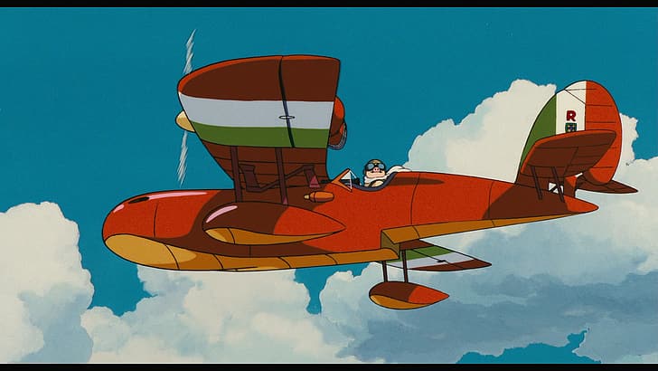 #红猪, Porco Rosso, Studio Ghibli, скриншот, HD обои