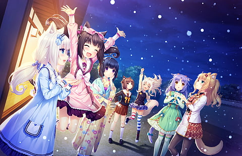 Anime, Nekopara, Azuki (Nekopara), Chocola (Nekopara), Zimt (Nekopara), Kokosnuss (Nekopara), Ahorn (Nekopara), Minazuki Shigure, Vanille (Nekopara), HD-Hintergrundbild HD wallpaper