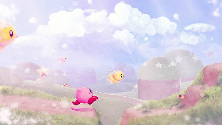 Nintendo Kirby илюстрация, дигитално изкуство, видео игри, Kirby, HD тапет