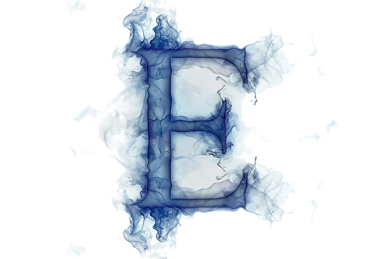 letra azul E clip-art, fumaça, gás, carta, Litera, HD papel de parede