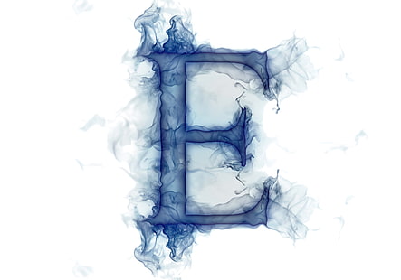 الحرف الأزرق E قصاصة فنية ، دخان ، غاز ، حرف ، ليتر، خلفية HD HD wallpaper