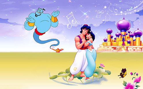 Aladdin Och Jasmine Aladdin Palace Disney Hd Bakgrund 1920 × 1200, HD tapet HD wallpaper