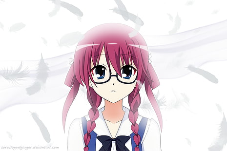 Grisaia no Kajitsu, Suou Amane, очки, косы, HD обои HD wallpaper