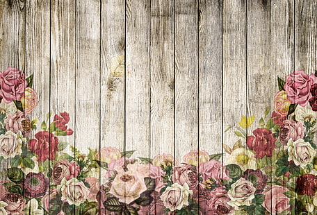 fond, roses, bois, Fond d'écran HD HD wallpaper