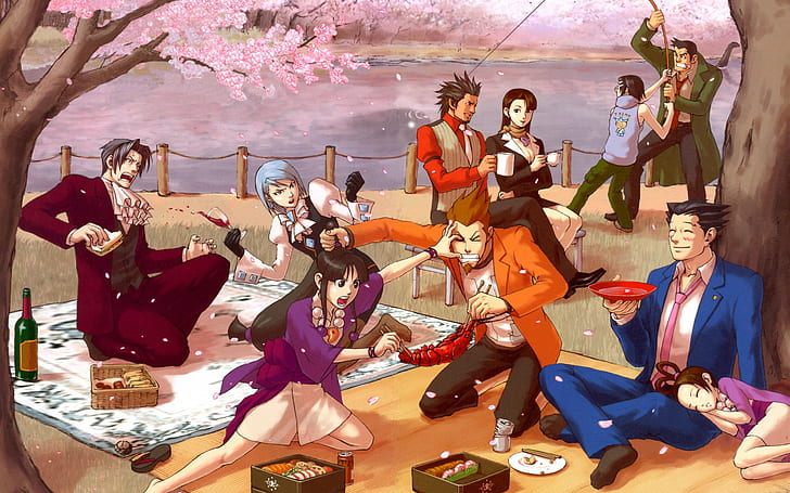 Videospiele, Phoenix Wright, Anime, Anime Boys, Cherry Blossom, Anime Girls, HD-Hintergrundbild