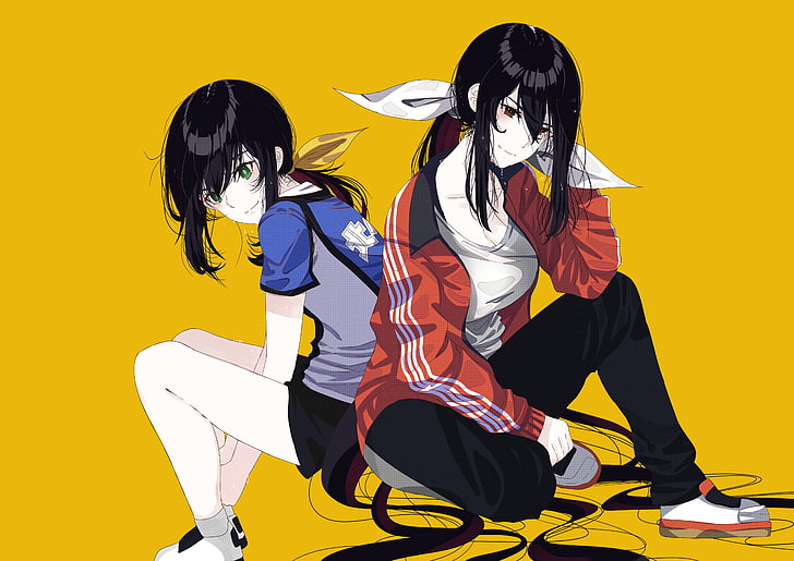 two female anime characters illustration, HANEBADO!, anime girls, Hanesaki Ayano, Hanesaki Uchika, HD wallpaper