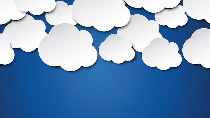 Weißbuchwolken, Wolken, Minimalismus, digitale Kunst, HD-Hintergrundbild
