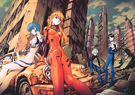 Evangelion Hintergrund, Evangelion, Neon Genesis Evangelion, Asuka Langley Sohryu, Kaworu Nagisa, Rei Ayanami, Shinji Ikari, HD-Hintergrundbild HD wallpaper